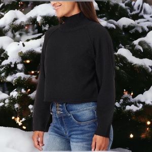 Wallflower Women’s Black Soft Mock Neck Sweater | Size XL